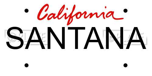 SANTANA California License Plate