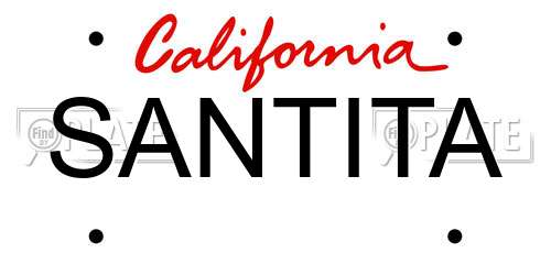 SANTITA California License Plate
