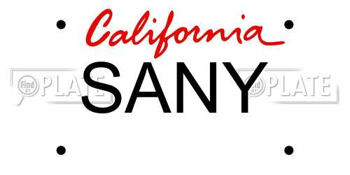 SANY California License Plate