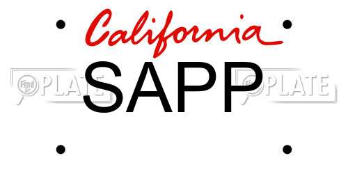 SAPP California License Plate