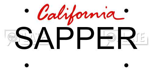 SAPPER California License Plate