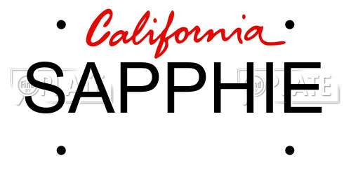 SAPPHIE California License Plate