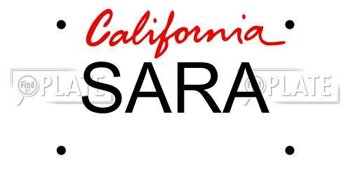 SARA California License Plate