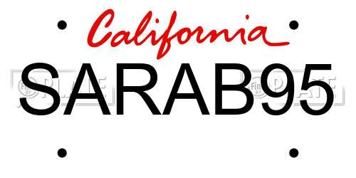 SARAB95 California License Plate