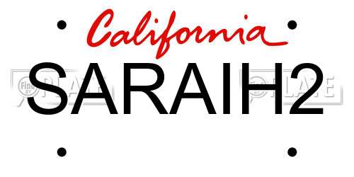 SARAIH2 California License Plate