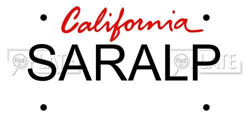 SARALP California License Plate