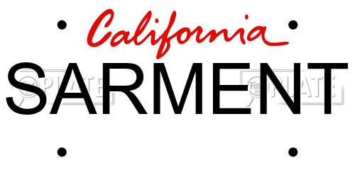 SARMENT California License Plate