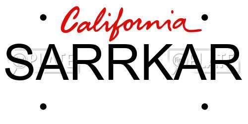 SARRKAR California License Plate