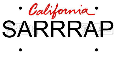 SARRRAP California License Plate