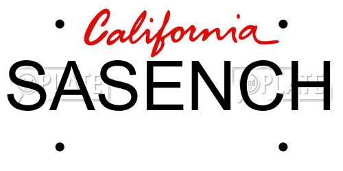 SASENCH California License Plate