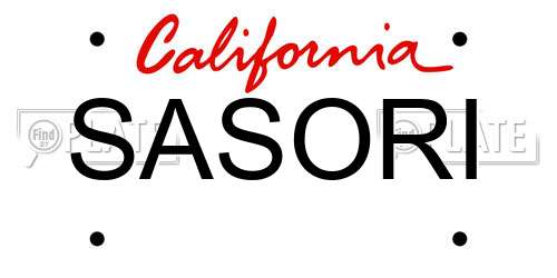 SASORI California License Plate