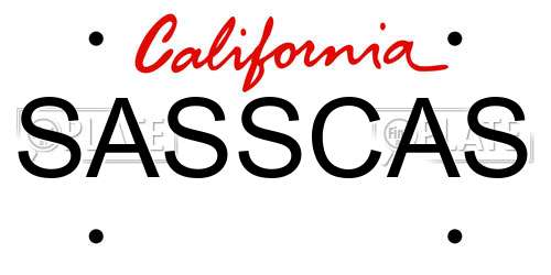 SASSCAS California License Plate