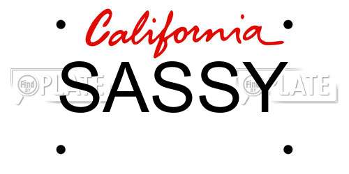 SASSY California License Plate