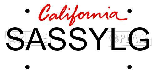 SASSYLG California License Plate