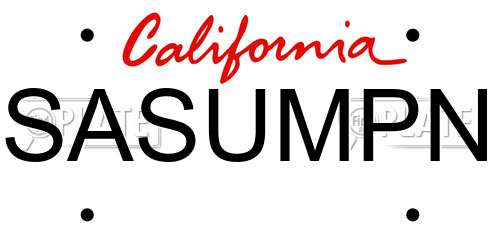 SASUMPN California License Plate