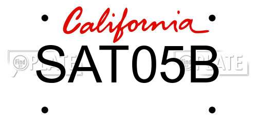 SAT05B California License Plate