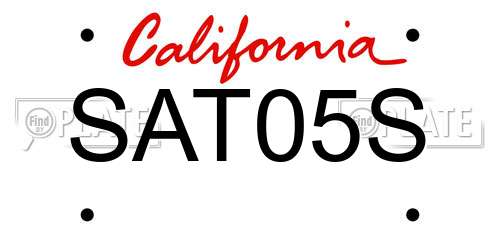 SAT05S California License Plate