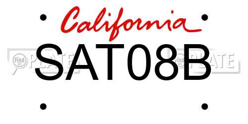 SAT08B California License Plate