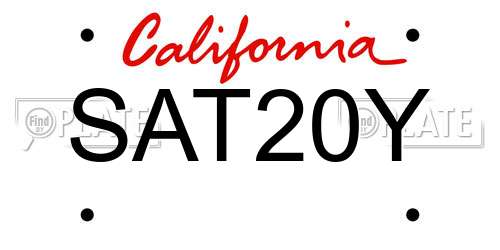 SAT20Y California License Plate