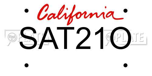 SAT21O California License Plate