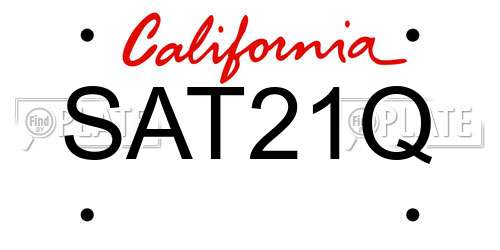 SAT21Q California License Plate