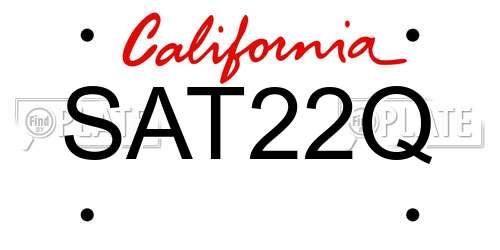 SAT22Q California License Plate
