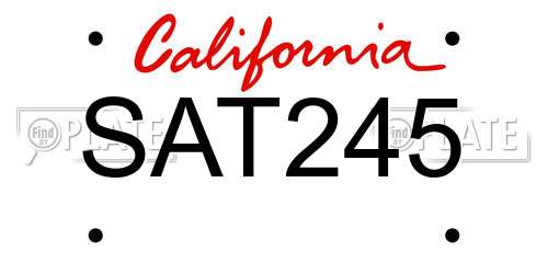 SAT245 California License Plate