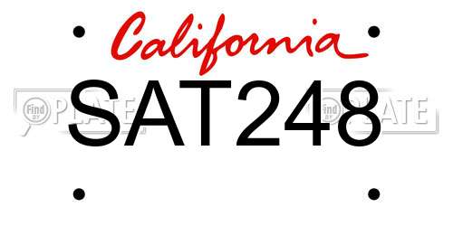 SAT248 California License Plate