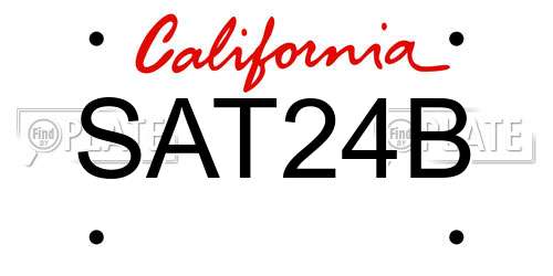 SAT24B California License Plate