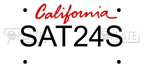 SAT24S California License Plate