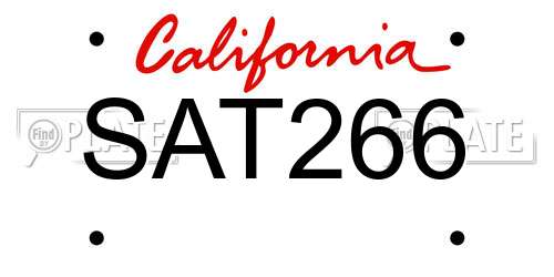 SAT266 California License Plate