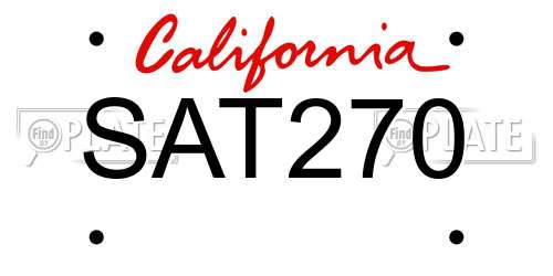SAT270 California License Plate