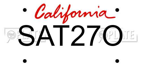SAT27O California License Plate