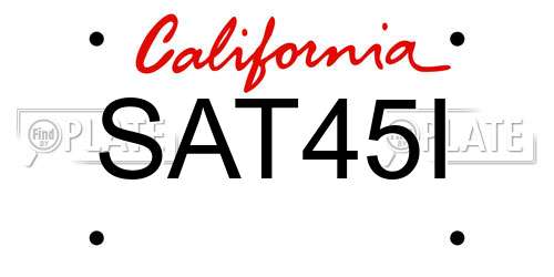 SAT45I California License Plate