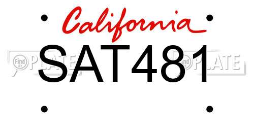 SAT481 California License Plate