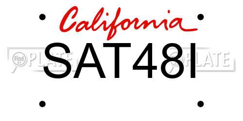 SAT48I California License Plate