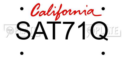 SAT71Q California License Plate