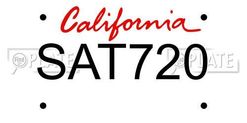 SAT720 California License Plate