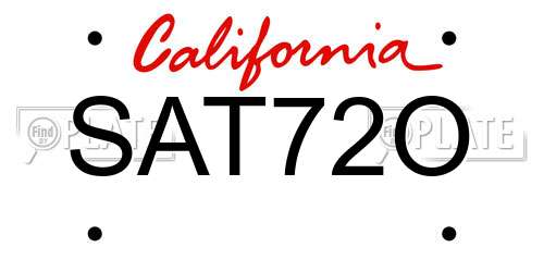 SAT72O California License Plate