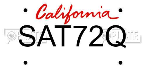 SAT72Q California License Plate