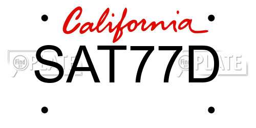 SAT77D California License Plate
