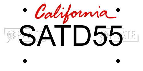 SATD55 California License Plate