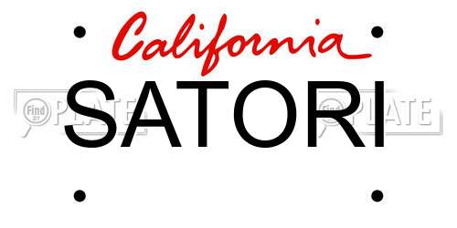 SATORI California License Plate