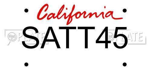 SATT45 California License Plate
