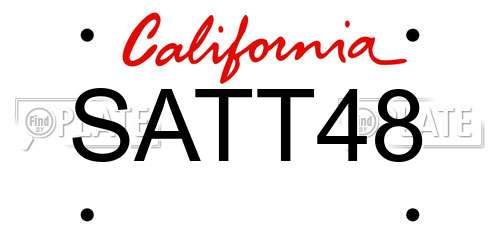 SATT48 California License Plate
