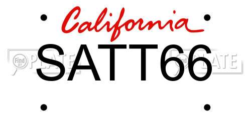 SATT66 California License Plate