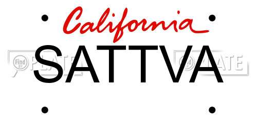 SATTVA California License Plate