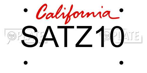 SATZ10 California License Plate