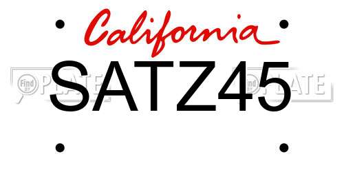 SATZ45 California License Plate