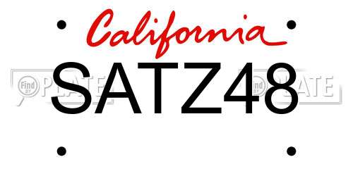SATZ48 California License Plate